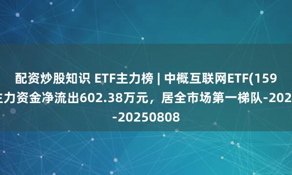 配资炒股知识 ETF主力榜 | 中概互联网ETF(159607)主力资金净流出602.38万元，居全市场第一梯队-20250808